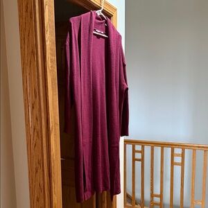Time and Tru Deep Red Cardigan